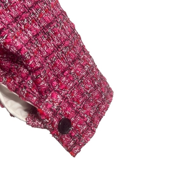 Rachel Zoe pink/black/white plaid boucle crop jacket new with tags - Picture 6 of 7